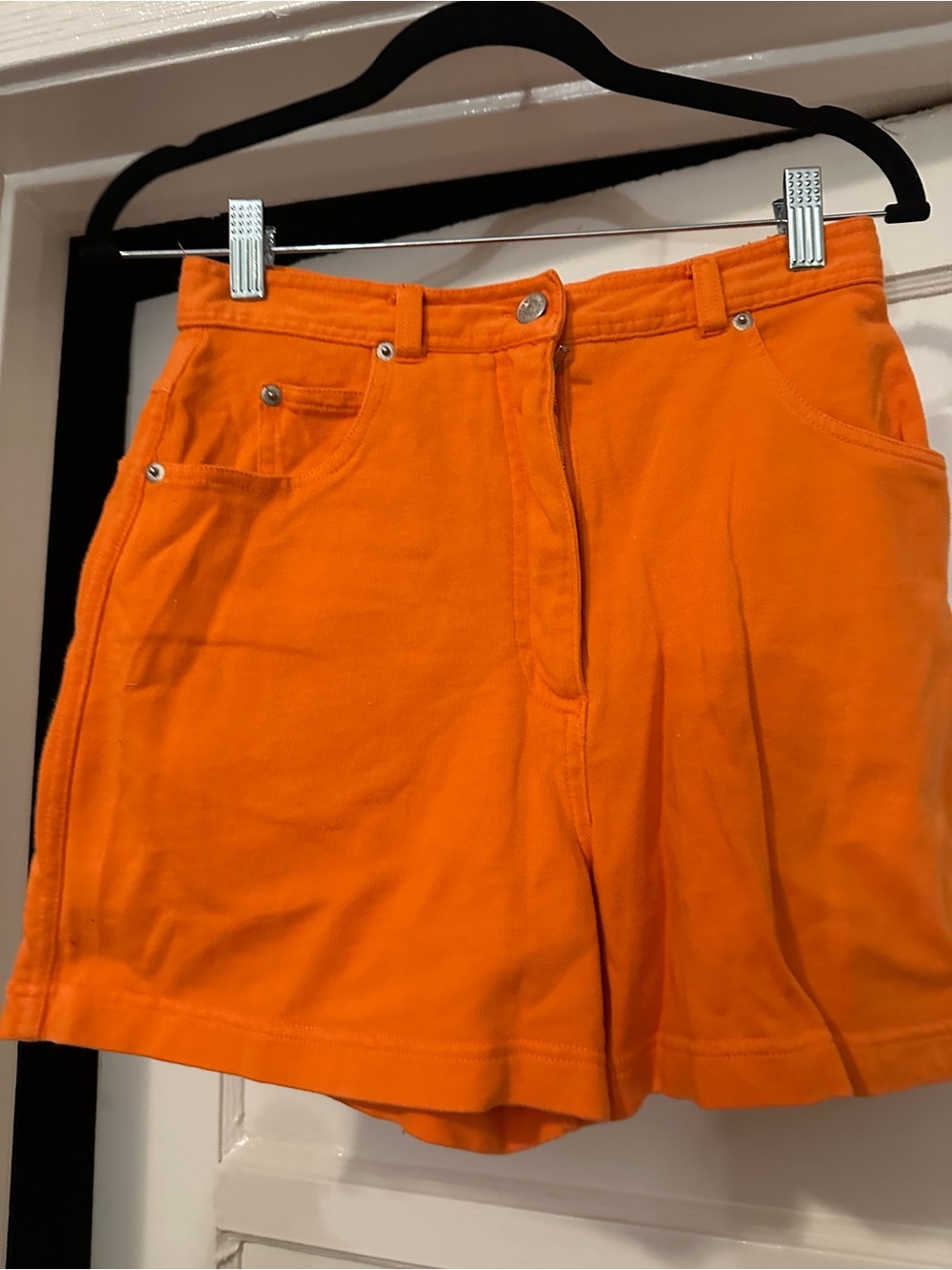Adrienne Vittadini Bright Orange High-Waist Casual Shorts